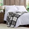 Acrylic Throw ? Oversized Vintage Look Woven Acrylic Faux Cashmere-Feel Plaid Throw ? Breathable and Machine Washable by BH (Phantom Plaid) view 4