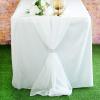 AK TRADING CO. 27" x 120" Wide IFR Chiffon Elegant Table Runner/Overlay Ideally Perfect for Center Table, Wedding Decor, Bridal Shower & Other Special Occasion. (1, Ivory) view 1