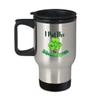 BeeTeeStore Shamrock Travel Mug I Put The She In Shenanigans - 14oz Insulated Stainless Steel Coffee Cup with Handle - Irish Heritage Gift for Women & Travelers view 1