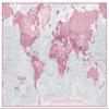 Maps International Small The World is Art Wall Map - Pink - Paper - 24 x 18 view 1