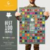 100 Best Movies Scratch Off Poster by Travel Revealer - Best Films of All Time Bucket List Movie Poster (17x24") Minimalist Modern Design by British Artist. Each Film Icon Unique. view 2