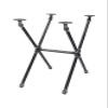 PIPE DECOR End Table Leg Set, Rustic Industrial Side Table Base Kit, Dark Grey Black Rough Pipes and Fittings Heavy Weight Construction, Criss Cross Design view 1
