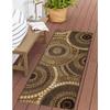 Liora Manne Marina Low Profile Durable Indoor/Outdoor Woven Rug- Circles Brown 1'11" x 7'6" view 1