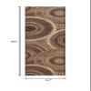 Liora Manne Marina Low Profile Durable Indoor/Outdoor Woven Rug- Circles Brown 1'11" x 7'6" view 2