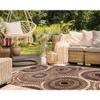 Liora Manne Marina Low Profile Durable Indoor/Outdoor Woven Rug- Circles Brown 3'3" x 4'11" view 4