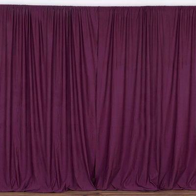New Creations Fabric & Foam Inc 10 Feet Wide by 9 Feet High Polyester Backdrop Drape Curtain Panel - (Eggplant, 10 Ft Wide by 9 Ft High)