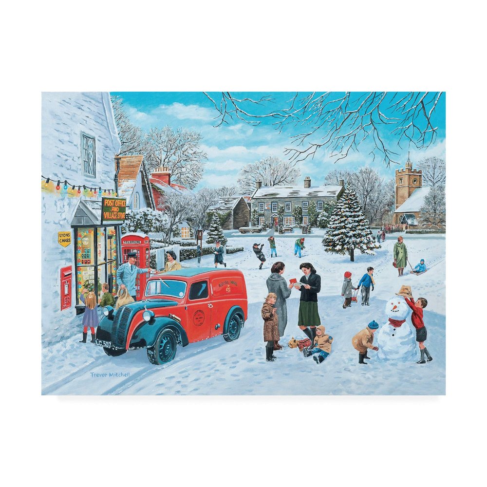 Trademark Fine Art ALI46042-C3547GG A A Village Christmas by Trevor Mitchell, 35x47,