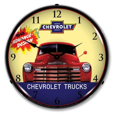 1948 Chevrolet Trucks Advance Design LED Wall Clock, Retro/Vintage, Lighted, 14 inch