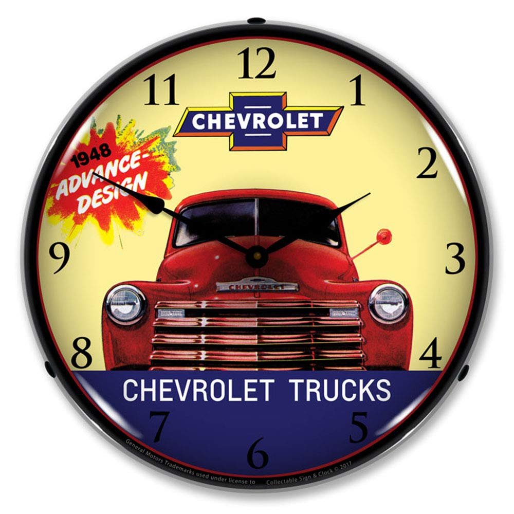 1948 Chevrolet Trucks Advance Design LED Wall Clock, Retro/Vintage, Lighted, 14 inch