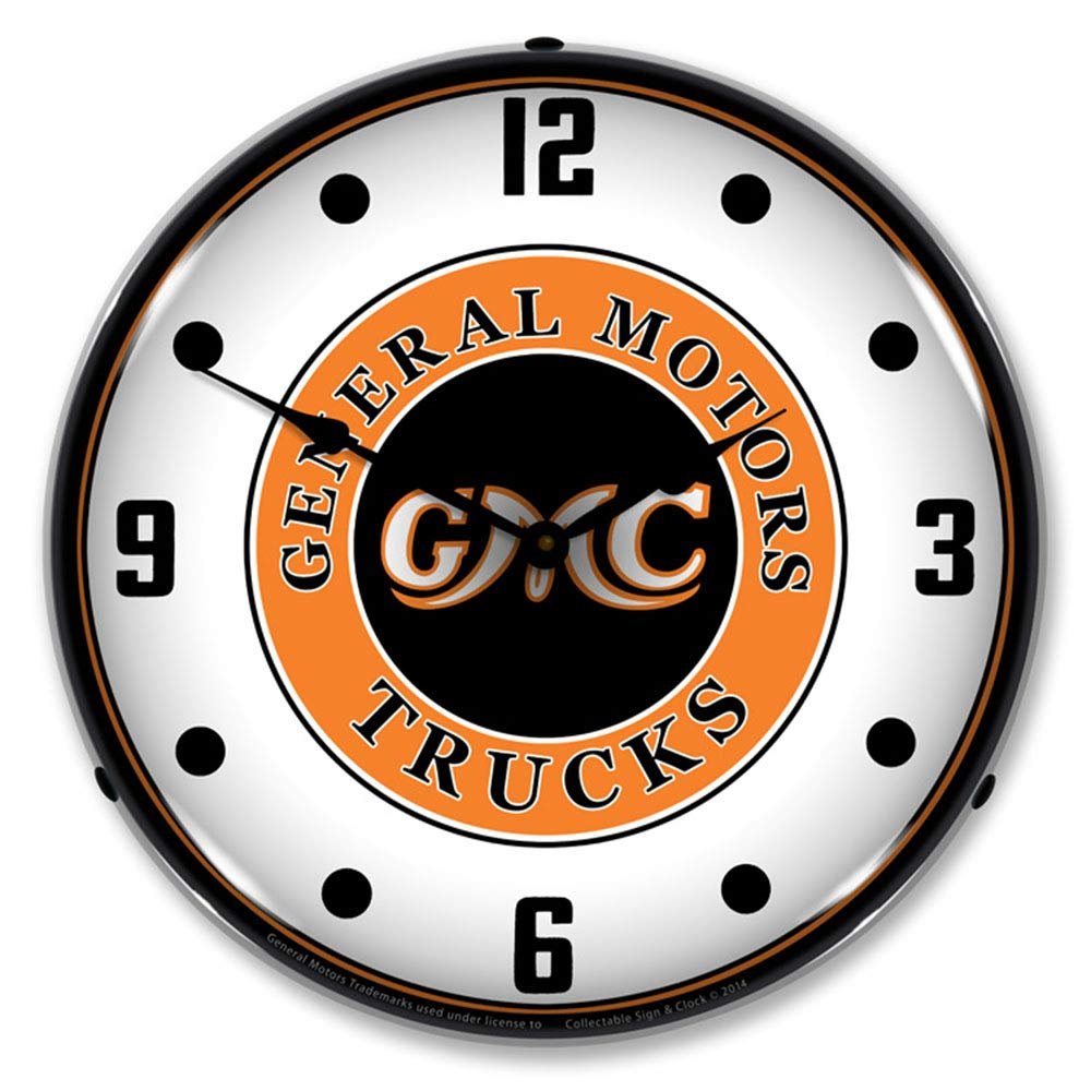 GMC General Motors Trucks LED Wall Clock, Retro/Vintage, Lighted, 14 inch