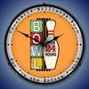 Bowling Open 24 Hours LED Wall Clock, Retro/Vintage, Lighted, 14 inch view 2