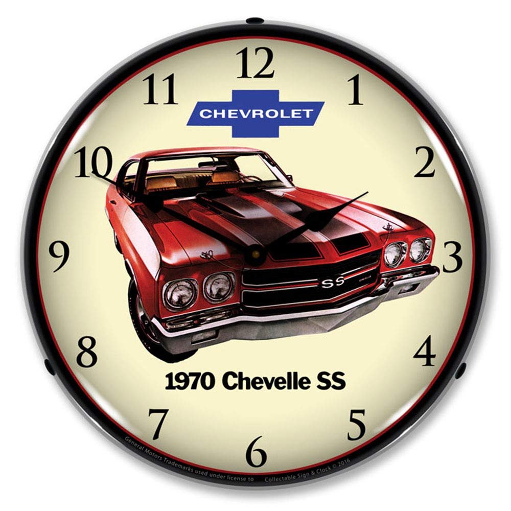 1970 Chevy Chevelle SS LED Wall Clock, Retro/Vintage, Lighted, 14 inch