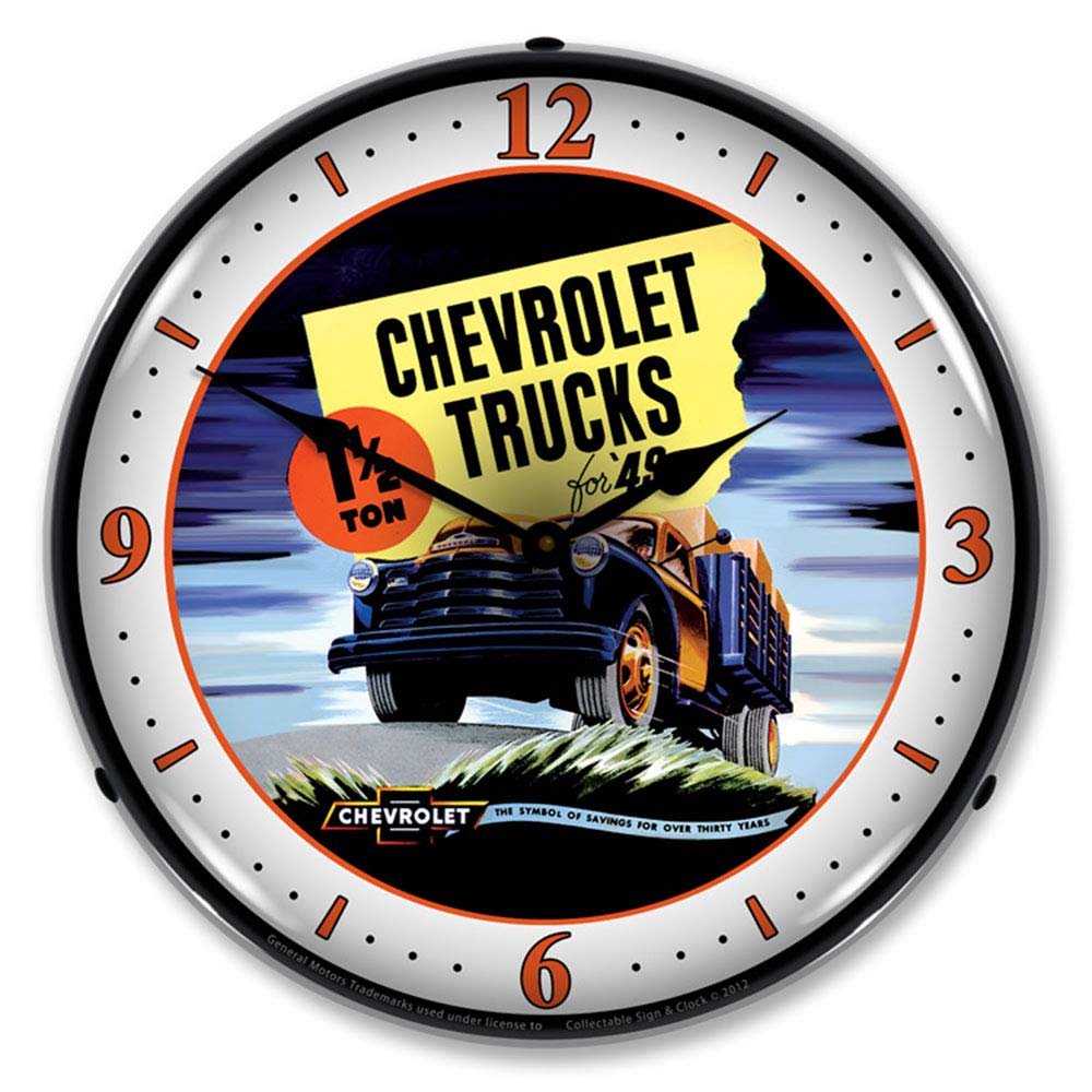 1949 Chevrolet Truck LED Wall Clock, Retro/Vintage, Lighted, 14 inch