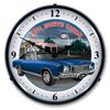 1971 Monte Carlo at Esso Garage Blue LED Wall Clock, Retro/Vintage, Lighted, 14 inch view 1