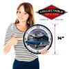 1971 Monte Carlo at Esso Garage Blue LED Wall Clock, Retro/Vintage, Lighted, 14 inch view 3
