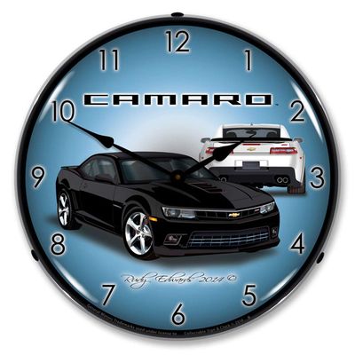 2014 Camaro SS Black LED Wall Clock, Retro/Vintage, Lighted, 14 inch