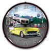 1955 Bel Air at Mitch's Garage Station LED Wall Clock, Retro/Vintage, Lighted, 14 inch view 1