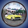 1955 Bel Air at Mitch's Garage Station LED Wall Clock, Retro/Vintage, Lighted, 14 inch view 2