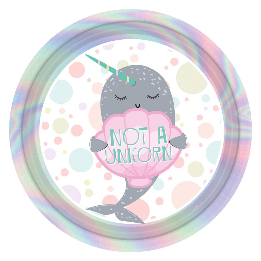 amscan Narwhal Paper Plates 23cm - 8 Pcs, Colour