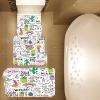 Amagical 4PCS Funny Unicorn Ice Cream Pineapple Cherry White Shower Curtain Set with Bathroom Mat Set Decor, Bath Mat Contour Mat Toilet Cover Shower Curtain view 4