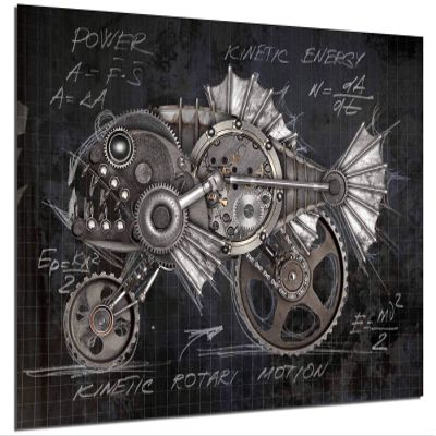 18 x 12 - Steampunk Style Piranha Wall Art Metal Print home decor interior design garage, basement art decor