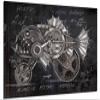 18 x 12 - Steampunk Style Piranha Wall Art Metal Print home decor interior design garage, basement art decor view 1