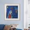 INVIN ART Framed Canvas Giclee Print Art Bride by Marc Chagall Wall Art Living Room Home Office Decorations(Aluminum Metal Champagne Frame with Mat & Glass,24"x24") view 3