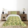Ambesonne Tropical Bedspread Set, Exotic Plumeria Flowers and Palm Tree Leaves on Cream Background Hawaiian Flora, 3 Piece Decorative Bedding Coverlet and 2 Pillow Shams, Twin Size, Orange Green view 2
