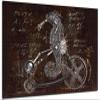 18 x 12 - Steampunk Style Seahorse Wall Art Metal Print rustic home decor interior design garage basement art view 1