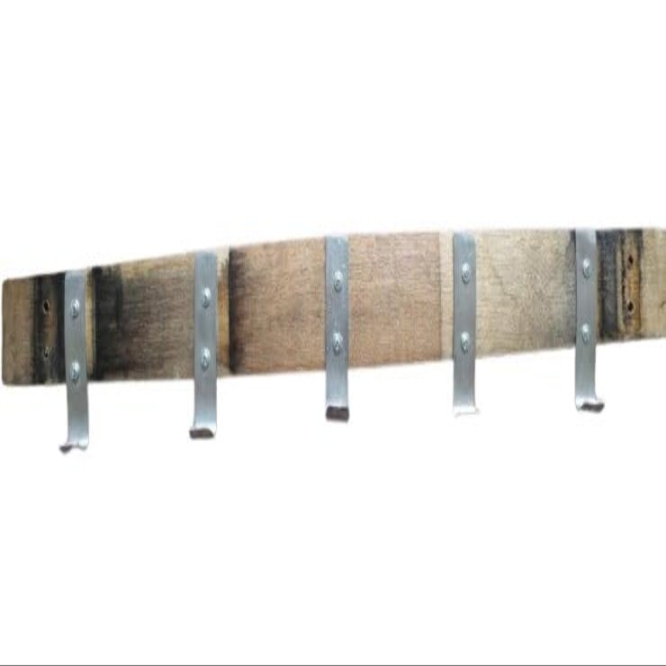 Natural Coat And Hat Rack - Made From Genuine Oak Wine Barrel Bung Hole Stave
