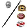 Mahira Nautical Vintage Handle Harvey Canes Silver Skull Brass Head Black Cane Walking Stick New view 2