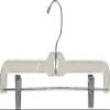 14 Inch Clear Plastic Pant Hanger with Adjustable Cushion Clips, (Box of 25) Skirt Hangers with Polished Chrome Swivel Hook view 1