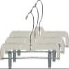 14 Inch Clear Plastic Pant Hanger with Adjustable Cushion Clips, (Box of 25) Skirt Hangers with Polished Chrome Swivel Hook view 2
