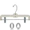 14 Inch Clear Plastic Pant Hanger with Adjustable Cushion Clips, (Box of 25) Skirt Hangers with Polished Chrome Swivel Hook view 3