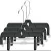14 Inch Black Plastic Pant Hanger with Adjustable Cushion Clips, (Box of 25) Skirt Hangers with Polished Chrome Swivel Hook view 2