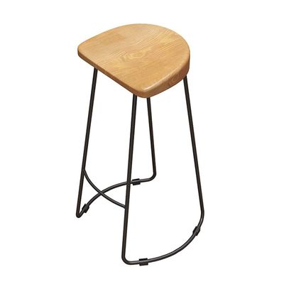 Barstools Wooden Seat Metal Legs | Footstool Chair High Stool Dining Chair as Kitchen | Bar | Breakfast Stool | Maximum Load 330lbs