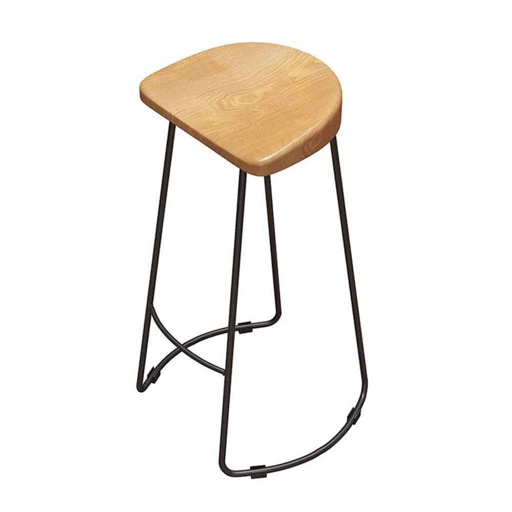 Barstools Wooden Seat Metal Legs | Footstool Chair High Stool Dining Chair as Kitchen | Bar | Breakfast Stool | Maximum Load 330lbs