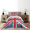 Ambesonne Shabby Flora Coverlet, British Flag in Floral Style Retro Polka Dots Country Culture Inspired, 2 Piece Decorative Quilted Bedspread Set with 1 Pillow Sham, Twin Size, Blue Pink view 2