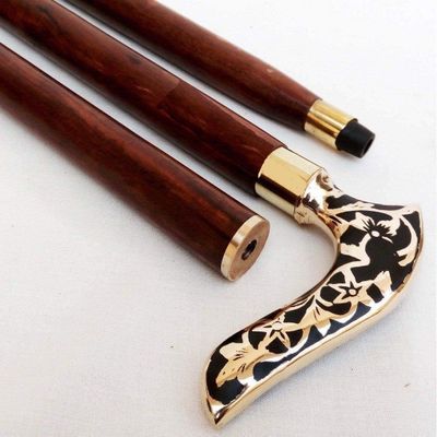 Mahira Nautical Vintage Designer Brass Handle Wooden Walking Cane Stick Handmade