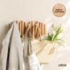 Umbra Picket Coat Rack Wall Mount  5 Flip-Down Wood Coat Hooks, Modern & Functional Storage, Easy Install Wall Hooks, Natural view 2