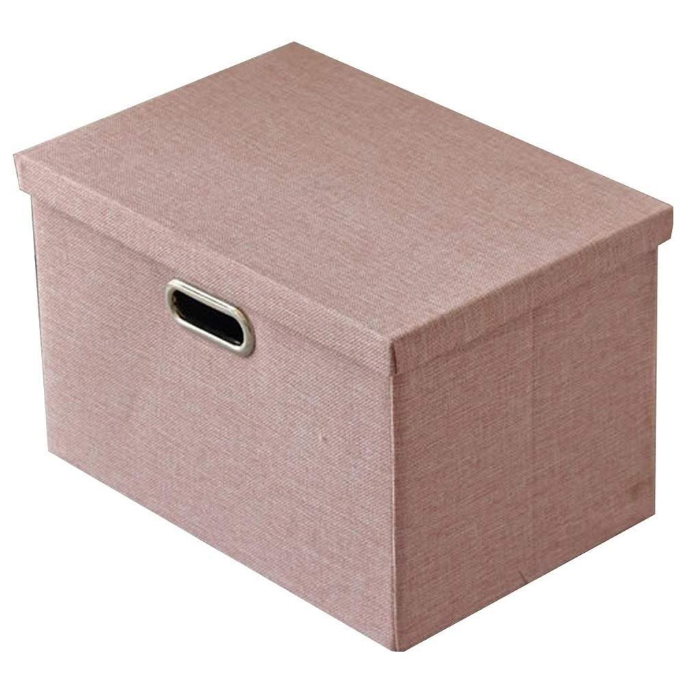 CHENGGUO Underwear Shoes Storage Box Toy Storage Box Folding Cardboard Box with Lids Miscellaneous Finishing Basket Multifunctional Storage Box (Set of 3) (Color : Pink)