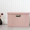 CHENGGUO Underwear Shoes Storage Box Toy Storage Box Folding Cardboard Box with Lids Miscellaneous Finishing Basket Multifunctional Storage Box (Set of 3) (Color : Pink) view 4