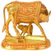 Cow and Calf - Most Sacred Animal of India - Brass - Color Gold Color view 2
