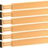 6 Pack Bamboo Drawer Dividers - 17" to 21.5" Expandable Adjustable Drawer Organizer for Kitchen Utensils, Large Kitchen Drawer Divider, Clothes, Dresser, Bedroom, Bathroom & Desk Drawer Separator Set view 1