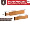 6 Pack Bamboo Drawer Dividers - 17" to 21.5" Expandable Adjustable Drawer Organizer for Kitchen Utensils, Large Kitchen Drawer Divider, Clothes, Dresser, Bedroom, Bathroom & Desk Drawer Separator Set view 3