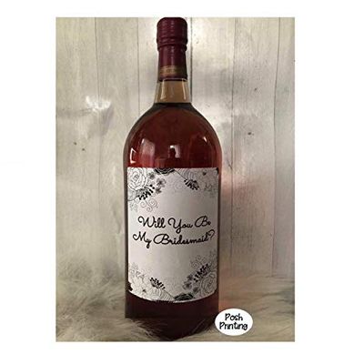 Bridesmaid Proposal 5"x4 " Wine Bottle STICKER Labels, Will You Be My Bridesmaid? WINE NOT INCLUDED Engagement, Wine Bottle Stickers, Wedding Favors, Set Of 4 Wedding Favor Labels, Farmhouse