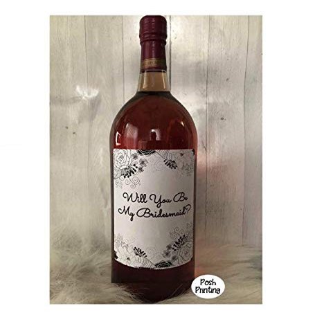 Bridesmaid Proposal 5"x4 " Wine Bottle STICKER Labels, Will You Be My Bridesmaid? WINE NOT INCLUDED Engagement, Wine Bottle Stickers, Wedding Favors, Set Of 4 Wedding Favor Labels, Farmhouse