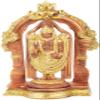 Exotic India Lord Venkateshvara as Balaji at Tirupati - Brass Statue - Color Copper Gold Color view 1