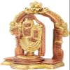 Exotic India Lord Venkateshvara as Balaji at Tirupati - Brass Statue - Color Copper Gold Color view 2