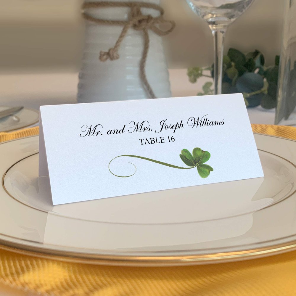 Shamrock Place Cards, Set of 150, Pre-cut and Scored - Wedding, Party, Dinner, and Special Events - Made in the USA